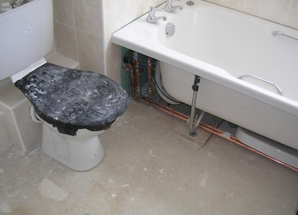 photo of Air Testing Leakage Path under bath