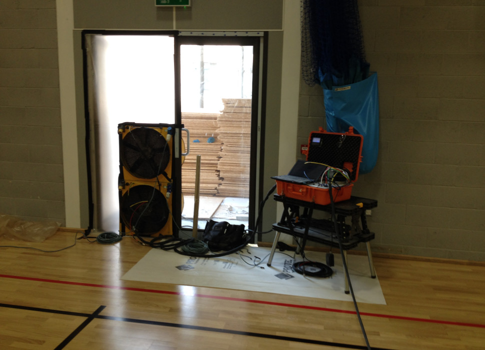 photo of Air Permeability Testing a sports hall