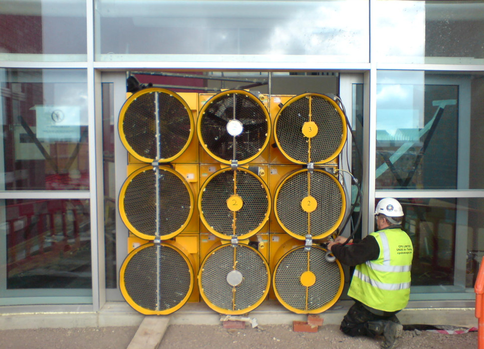 photo of Air Tightness Testing 9x600 set up